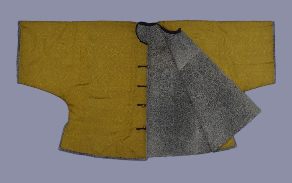 图片[2]-Bright yellow dark gourd flower spring silk grass frosted leather jacket-China Archive